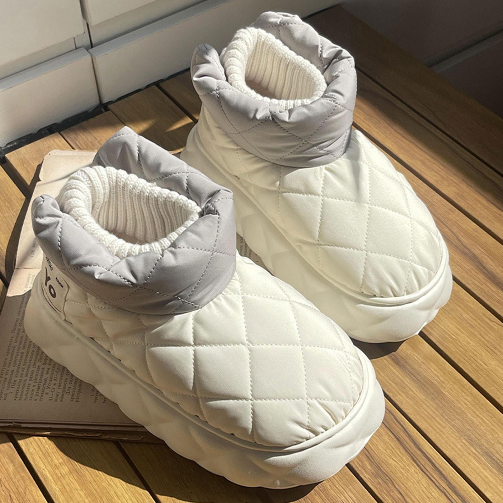 

Зимние ботинки с утеплителем для студентов, повседневная и зимняя обувь, хлопковая обувь для женщин, мягкая спортивная обувь для женщин 40 белый