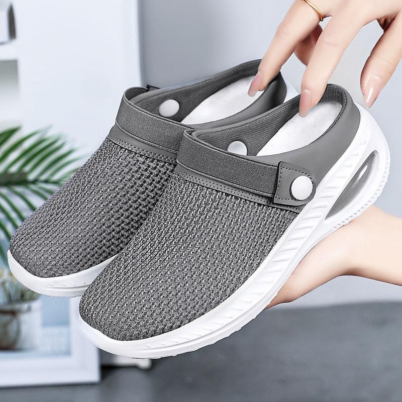 Shoes women's shoes shoes bag head half tray casual shoes solid color versatile flat shoes lazy slippers sandals