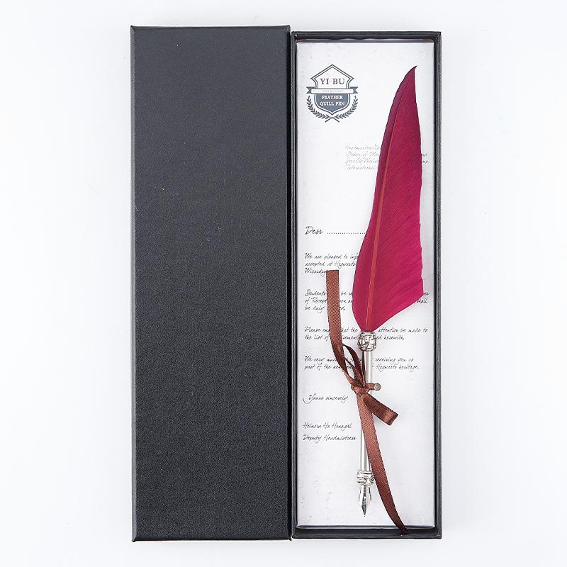 

Retro Portable Removal Replacement Feather Pen Natural Sprinkler Set Pen Fire Paint Seal Souvenir Birthday Gift