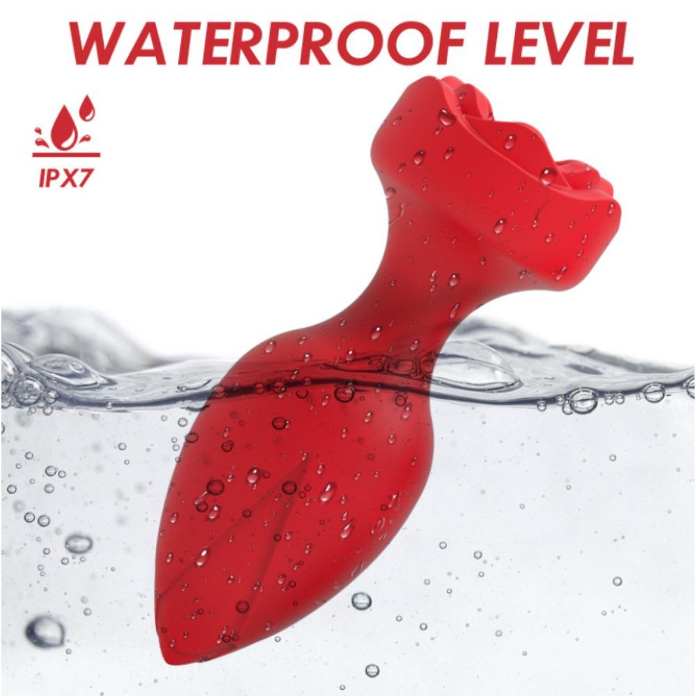 Female Rechargeable 10-Frequency Remote Control Vibrating Anal Plug Rose Anal Plugs Vestibular Stimulation Masturbator Erotic Sex Toys