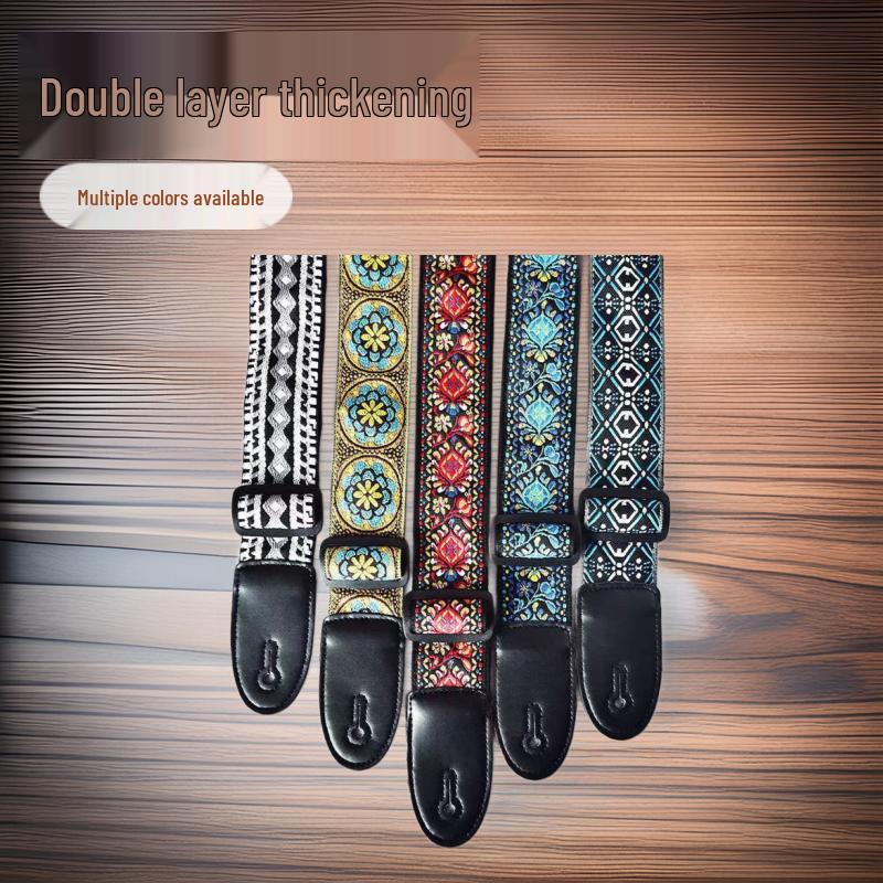 Premium Extended & Thickened Embroidered Guitar Strap - Musical Instrument Accessory