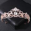 Rose Gold Color Crystal Tiaras And Crowns Rhinestone Prom Princess Diadem Wedding Bridal Hair Accessories Jewelry Crown Tiara