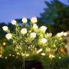 Gardenia Flower Solar Artificial Flower Light Realistic Multi-Color Changing Waterproof Landscape Lamp Ground Mounted