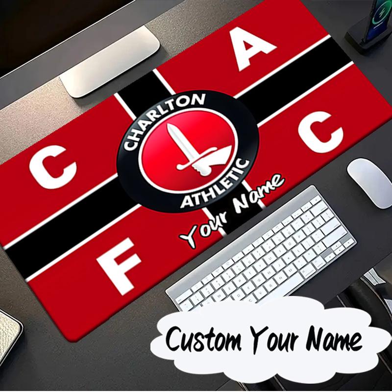 Custom Name Mouse pad Charlton FC Crest Mouse pad, Gaming Mouse Pad, keyboard pad, Desk Decor for computer notebook Fan Birthday Gift