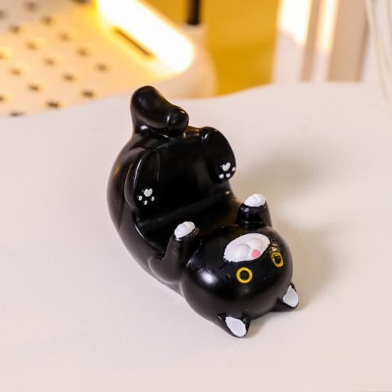 Harz Katzenfigur Handyhalter Niedlicher Katzenförmiger Brillenhalter Tiergeschenke für Katzenliebhaber Heim-Büro-Schreibtischdeko