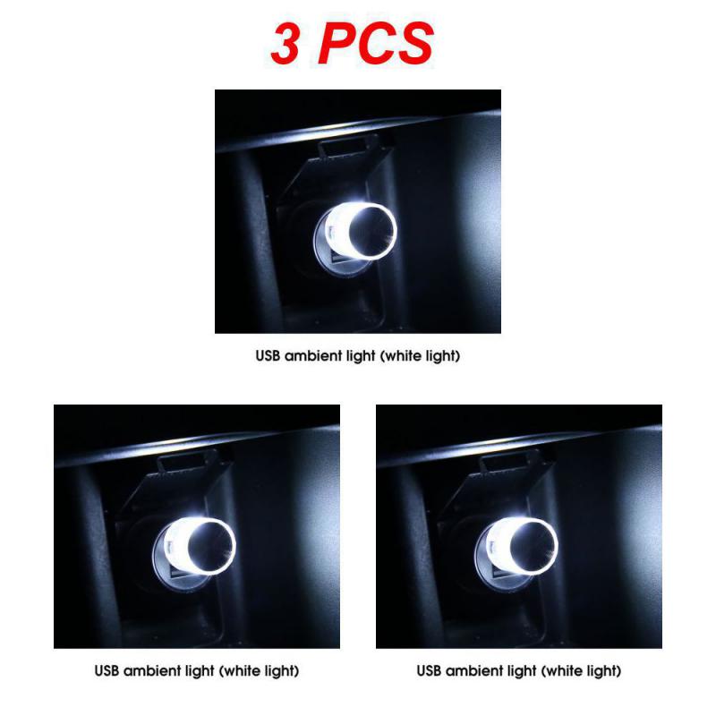 1/3PCS Mini USB LED Lumière d'Ambiance Décorative pour Environnement Intérieur Auto PC Ordinateur Lumière Portable à Brancher