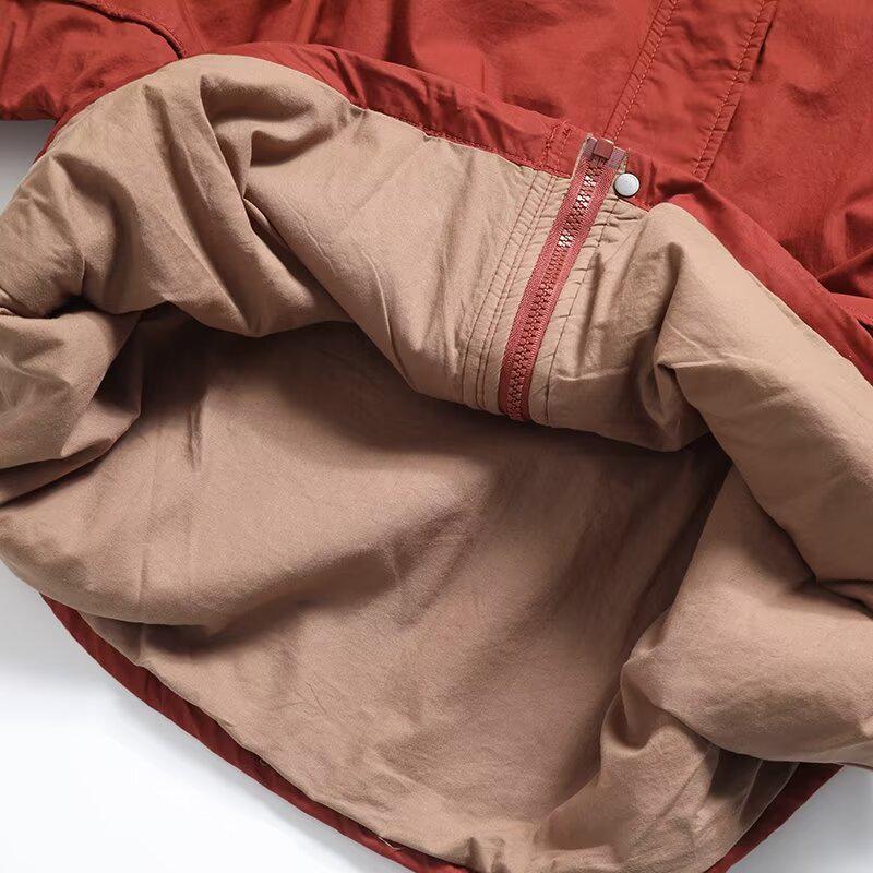 2024 Autumn Women's Fashion: European & American Style Hooded Long Sleeve Cotton Jacket - Versatile, Simple, Loose Fit in Five Colors.