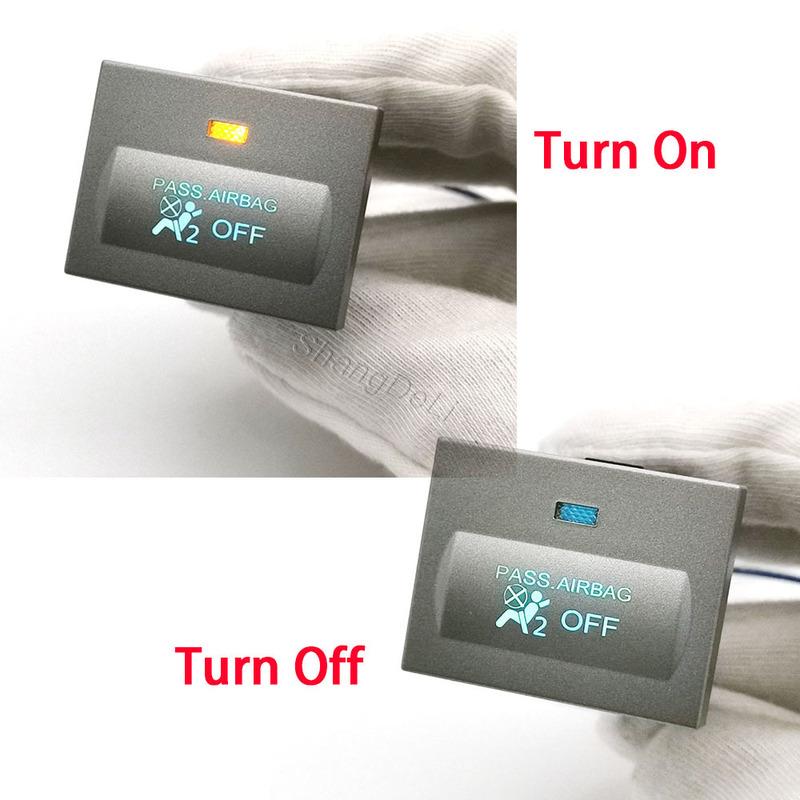 Car LED Light Passenger Airbag Off Switch Button with Cable For Ford Focus 2 2004-2010 mk2 Transit