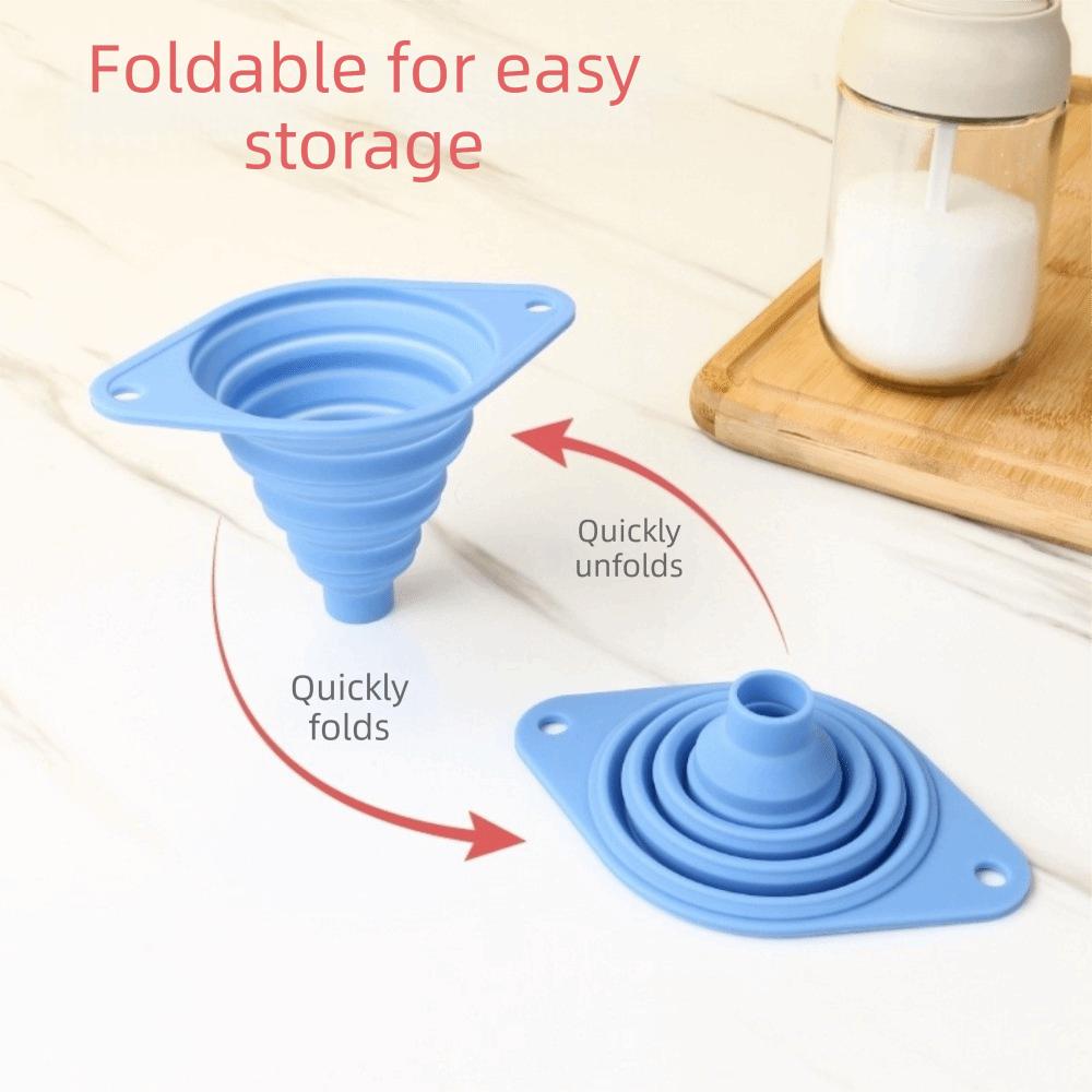 New Food Grade Silicone Silicone Funnel Leak-Proof Liquid Transfer Wide Mouth Funnel Foldable Portable Funnel Kitchen