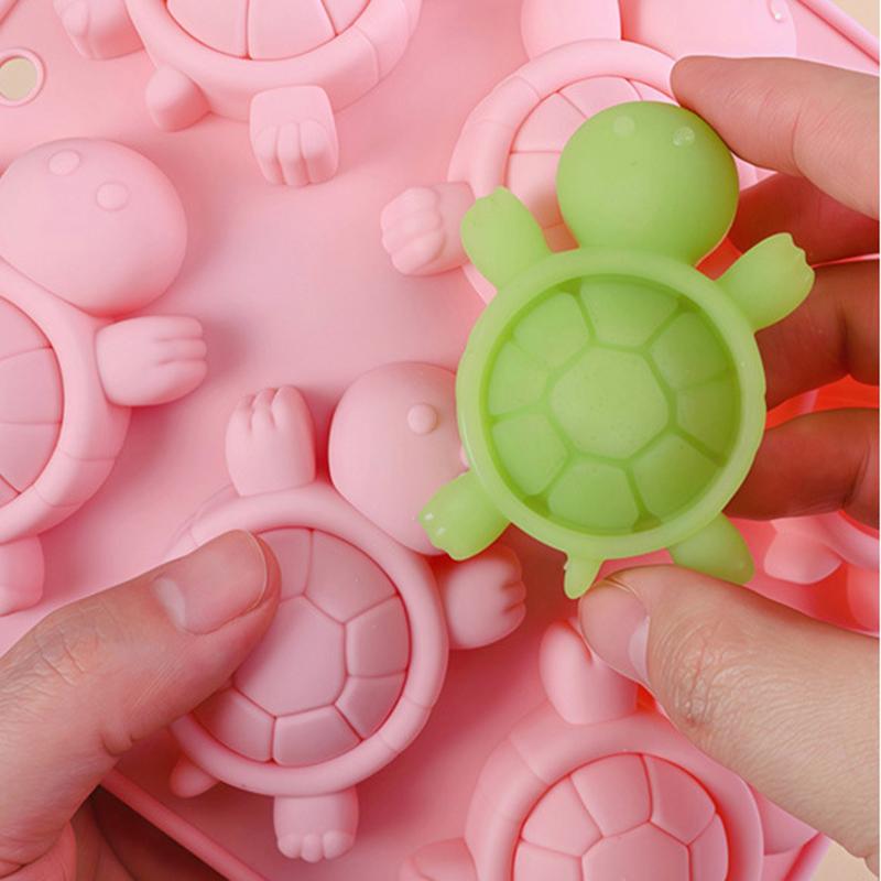 Turtle Silicone Mold Cartoon Tortoise Chocolate Candy Pudding Soap Ice Cube Tray Cake Decoration Cupcake Topper Resin Kitchen