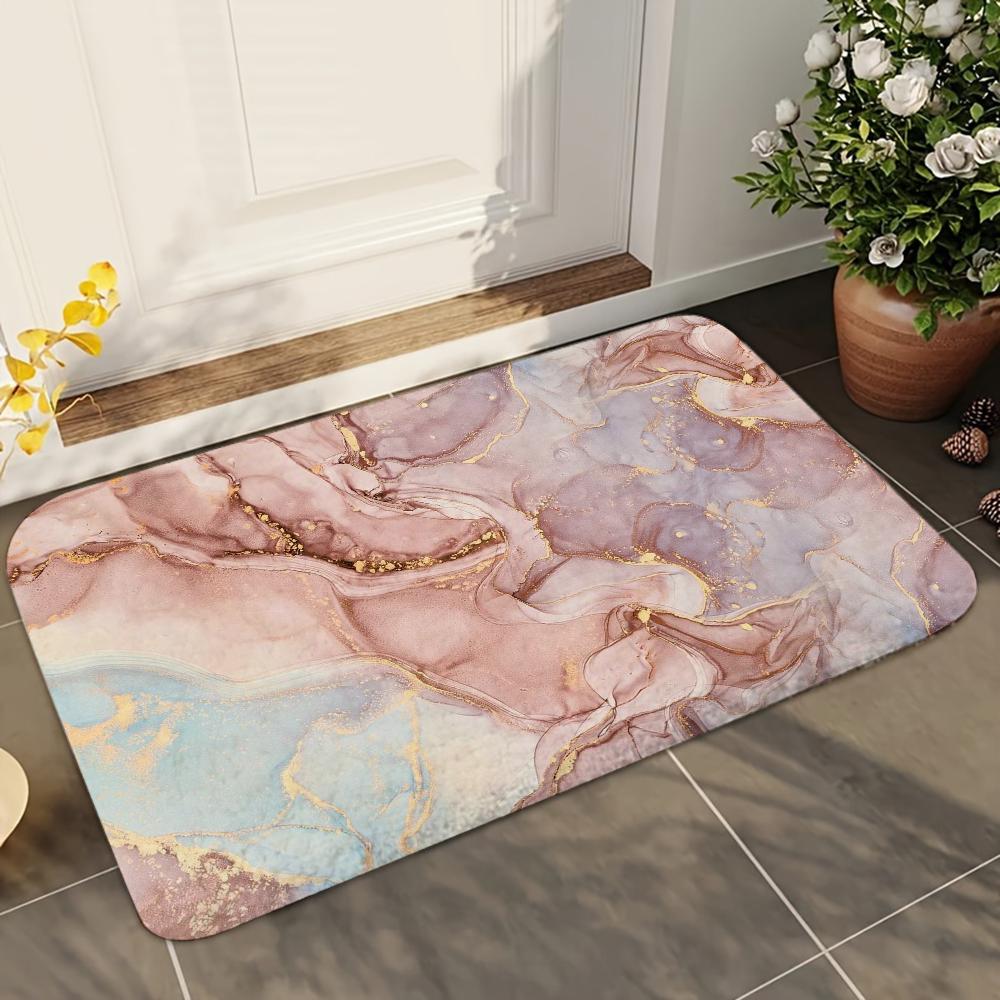 1pc Luxury Golden Marble Bath Mat Absorbent Anti Slip Soft Carpet for Bathroom Kitchen Home Decor Floor Mat 40x60cm