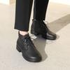 Jisyu Handmade Natural Lambskin Blty Lace Up Ankle Boots