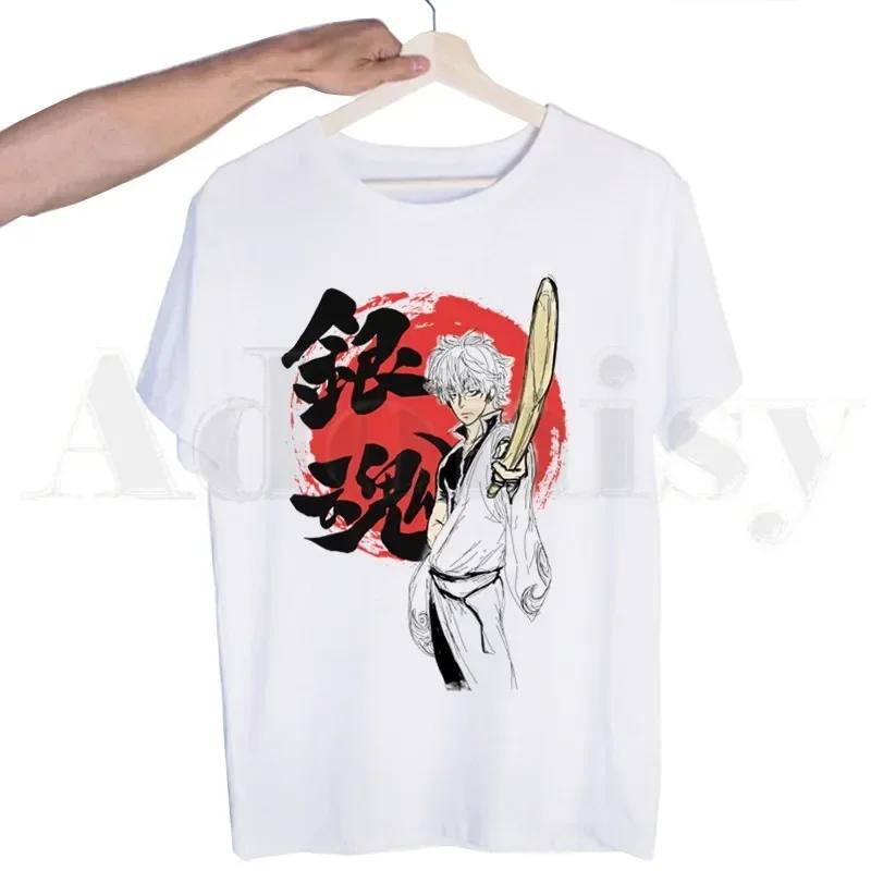 Gintama Anime Sakata Gintoki Kagura Tshirts Men Fashion Summer T-shirts Tshirt Top Tees Streetwear Harajuku Funny