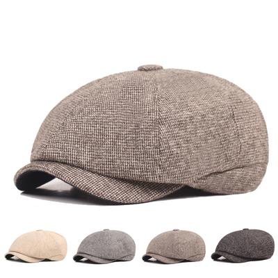 Berretto ottagonale per ragazzi Berretto caldo autunno inverno da uomo Berretto per mezza età e anziani Berretto da strillone Cappelli da pittore