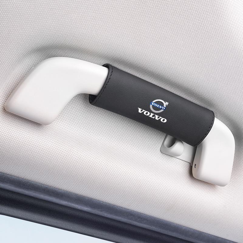 

Leather Car Roof Armrest Handle Protection Cover Auto Interior For Volvo V60 V40 XC90 S60 C30 XC60 V50 V70 S90 AWD XC40 S80 V90