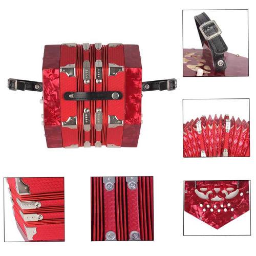 Sasuori Concertina Accordion, 20 Button, 40 Reed Anglo Style, with Carrying Bag