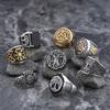 Viking Gothic Stainless Steel Odin Runes Ring for Men Women Wedding Band Jewelry Gift Anel