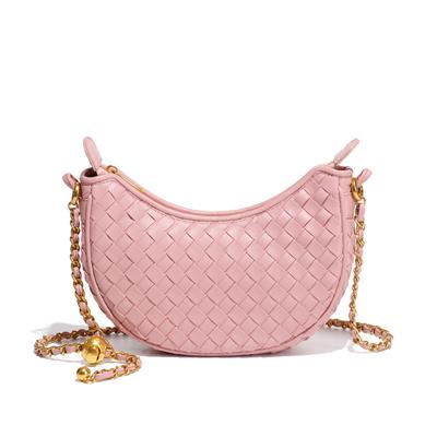 Women's Bags, Crescent-shaped Bags, Trendy Woven Single-shoulder Bags, Macaron Crescent Moon Bags, Casual Crossbody Moon Bags