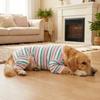 Elastic Colorful Striped Dog Jumpsuits Breathable Puppy Rompers Fashion Cat Pajamas  Cats Dogs