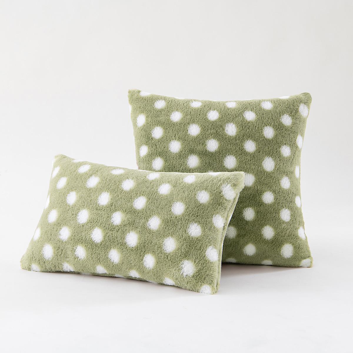 

Маленький кроличий мех в горошек Круглый Милый Мягкий Плюшевый Принт Подушка Ins Ветер Подушка Подушка для спины Наволочка 30 * 50Cm without core