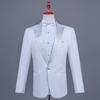 Men's Single-Breasted Rhinestone Suit Set for Banquet and Performance