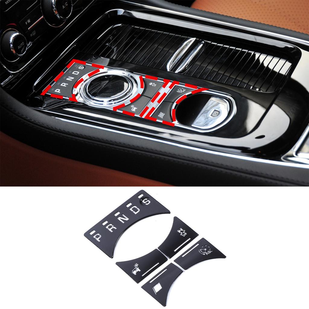 5pcs Piano Black Gear Shift Panel Button Trim Sticker For Jaguar XJ X351 10-19
