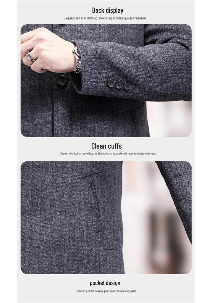 Men's Fashionable Double-Sided Wool Coat - 2025 Winter Stand Collar for Middle-Aged