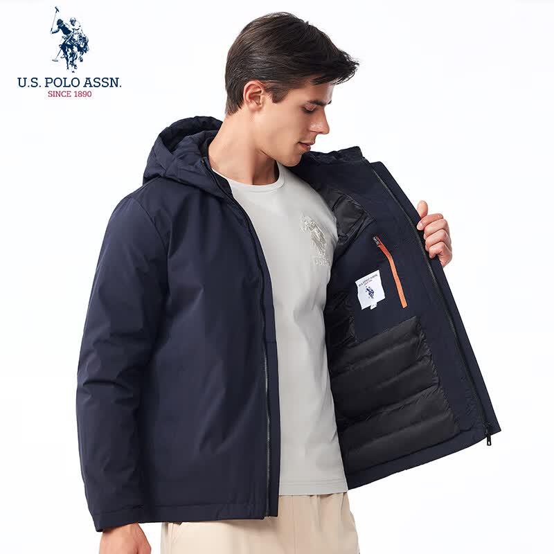 U.S. Polo Assn. Herren-Daunenjacke mit Kapuze