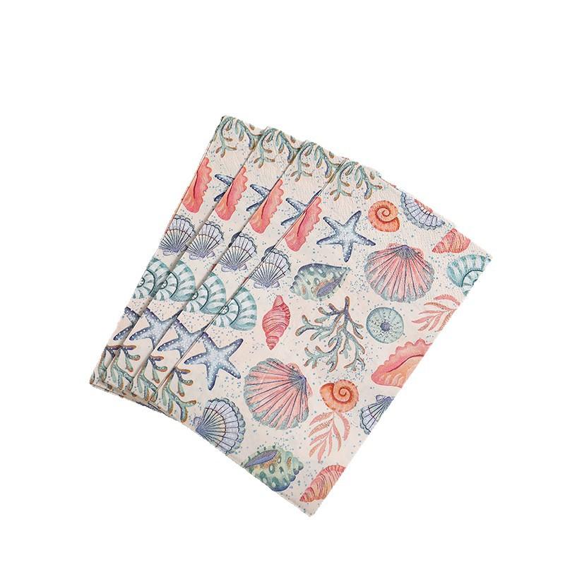 

20Pcs Under The Sea Theme Paper Napkins Ocean Starfish Shell Disposable Tissues Towel for Kids Birthday Baby Shower Party Decor