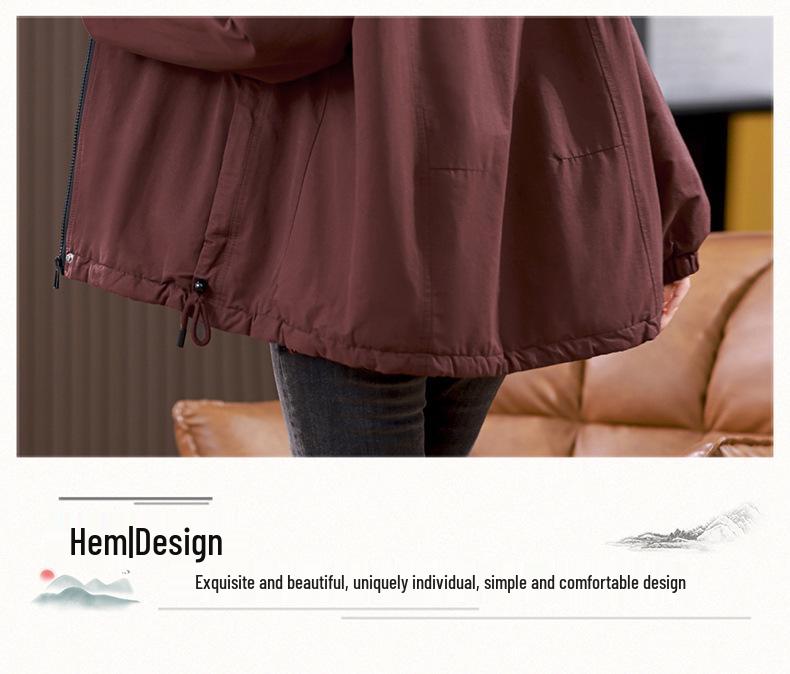 Women's 2024 Winter Hooded Fleece-Lined Parka, Plus Size, Casual, Thick Cotton Coat for Middle-Aged Moms