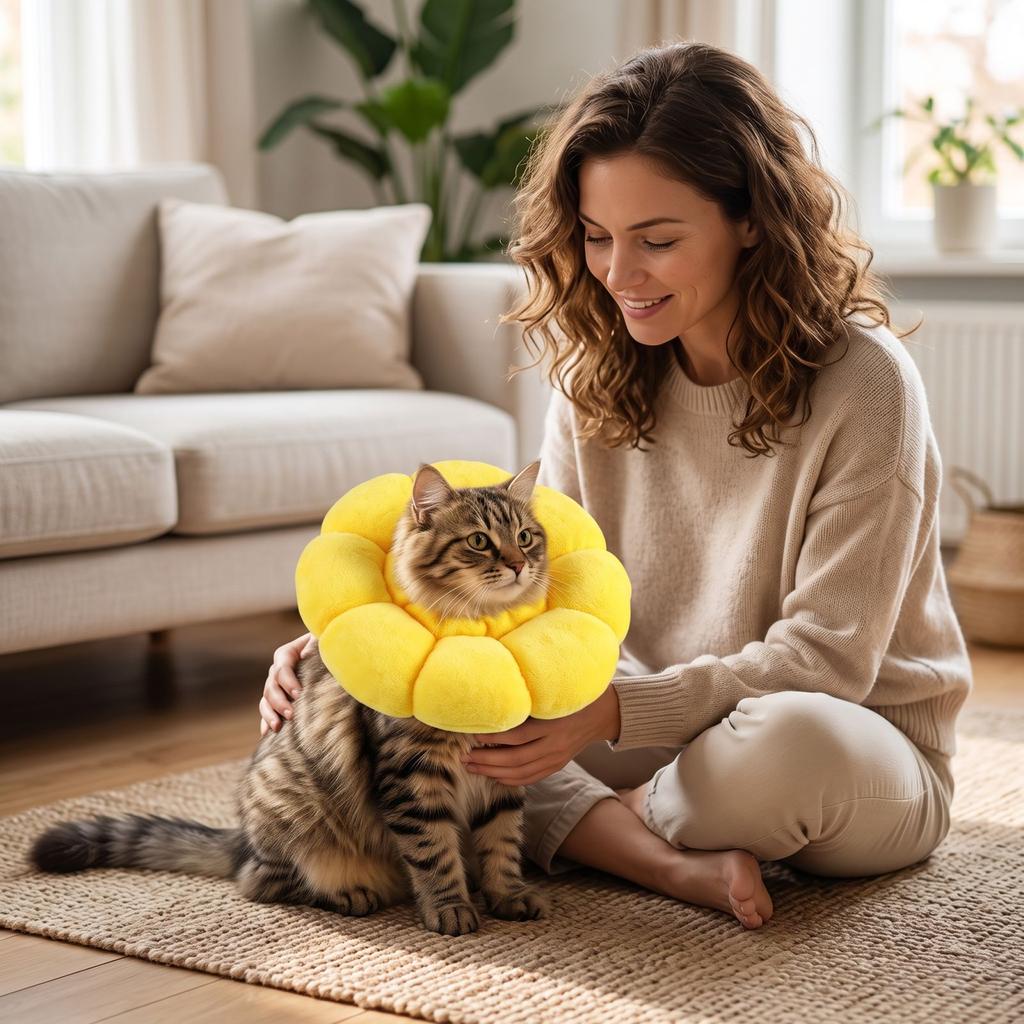 Sunflower Pet Collar for Dogs and Cats Cute Floral Design Daily Wear Neck Accessory