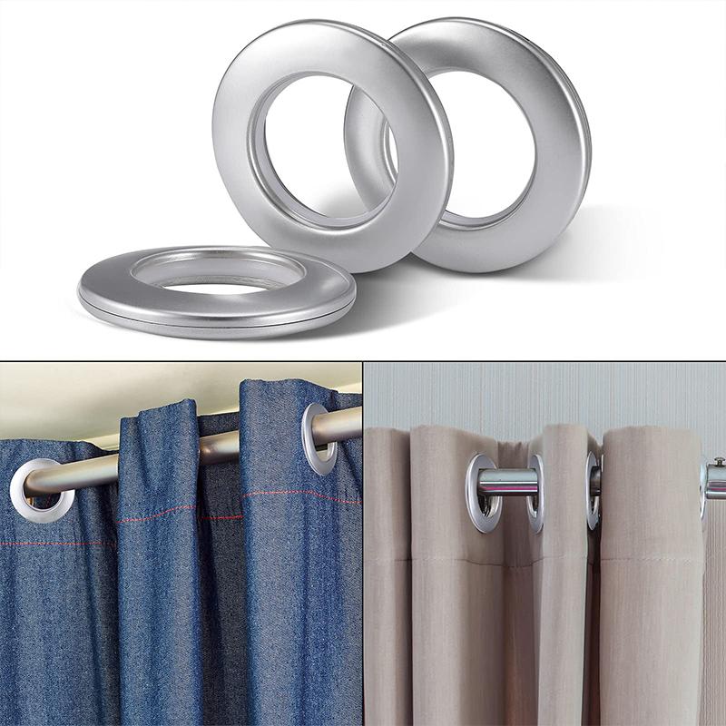 50Pcs Curtain Grommet Top Eyelet Rings Curtain Eyelet Metal Ring Low Noise Roman Rod Ring DIY Home Curtain Accessories