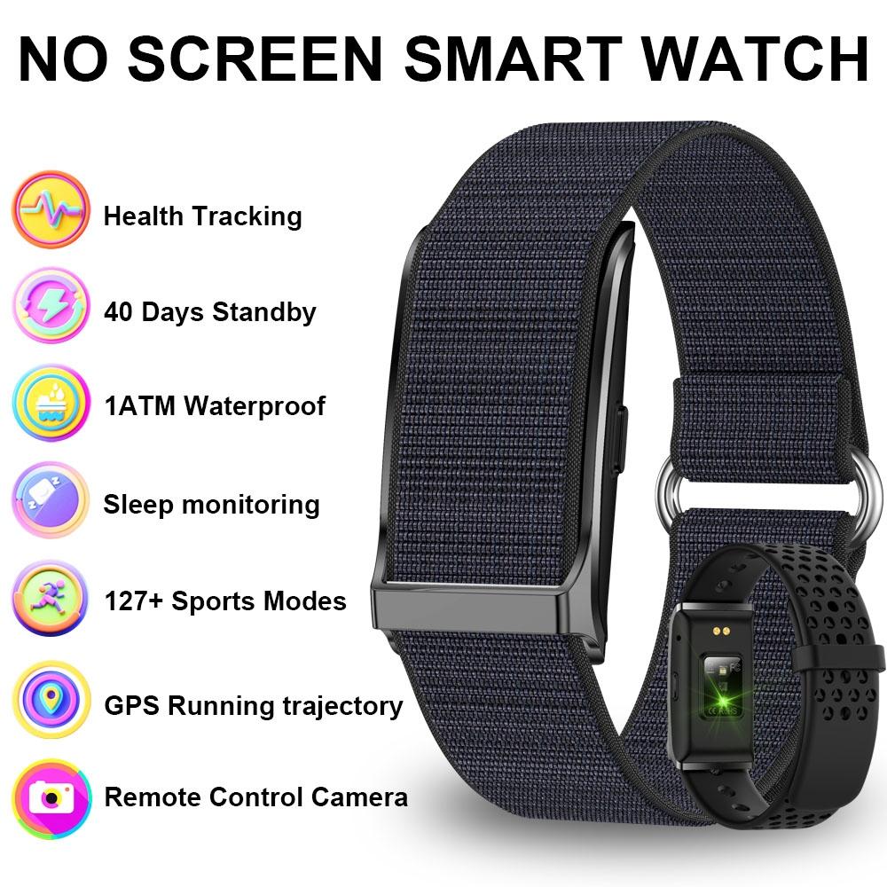 New Health Monitoring Bracelet Screenless Watch 120+ Sports Mode Heart Rate Blood Pressure IP68 Waterproof Smartwatch Men