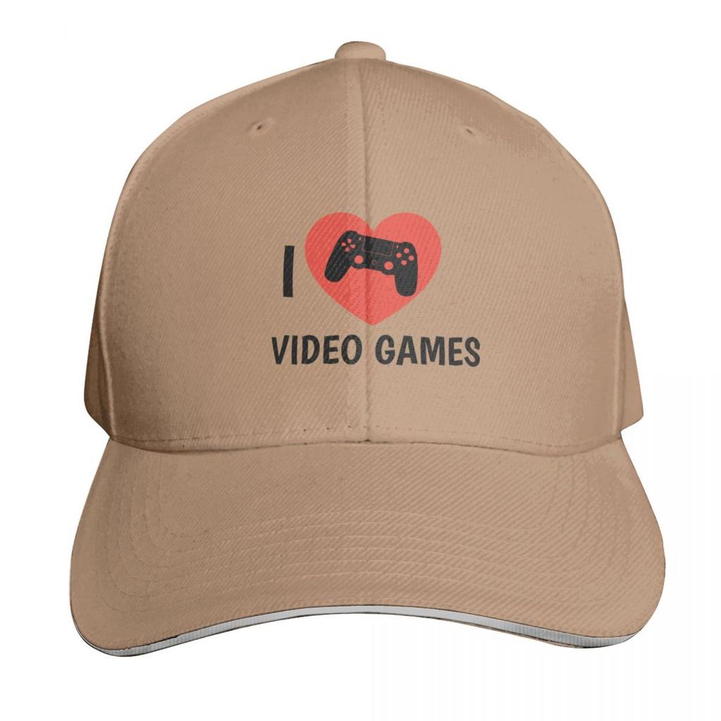 I Love Video Games Baseball Cap Sunscreen Sun Cap Rugby Fashion Beach Golf Wear Unisex Womens