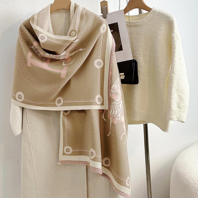 Women's Korean Style Cashew-Patterned Winter Scarf Shawl