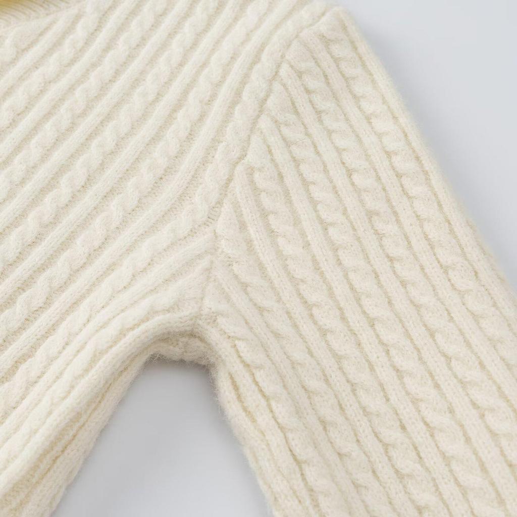 Women's 2026 Summer Knit Polo Sweater with Long Sleeves and Buttons