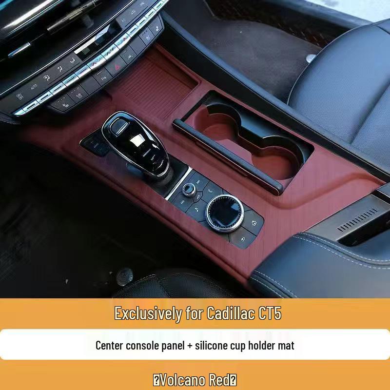 Silicone Central Control Pad & Wireless Charger for Cadillac CT5 - Anti-slip, Scratch-proof Cup Holder Insert