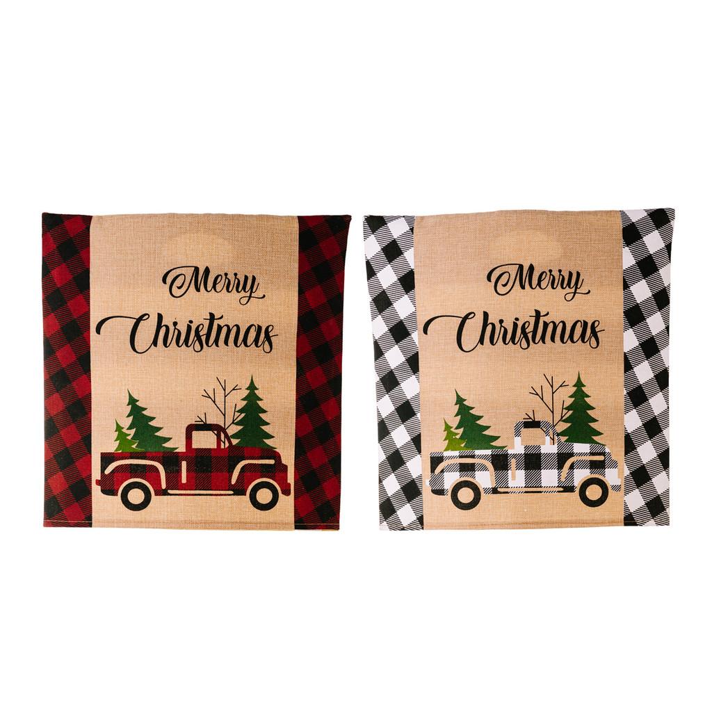 Chair Festive Christmas Covers In Red And Black Plaid For Holiday Home Decor