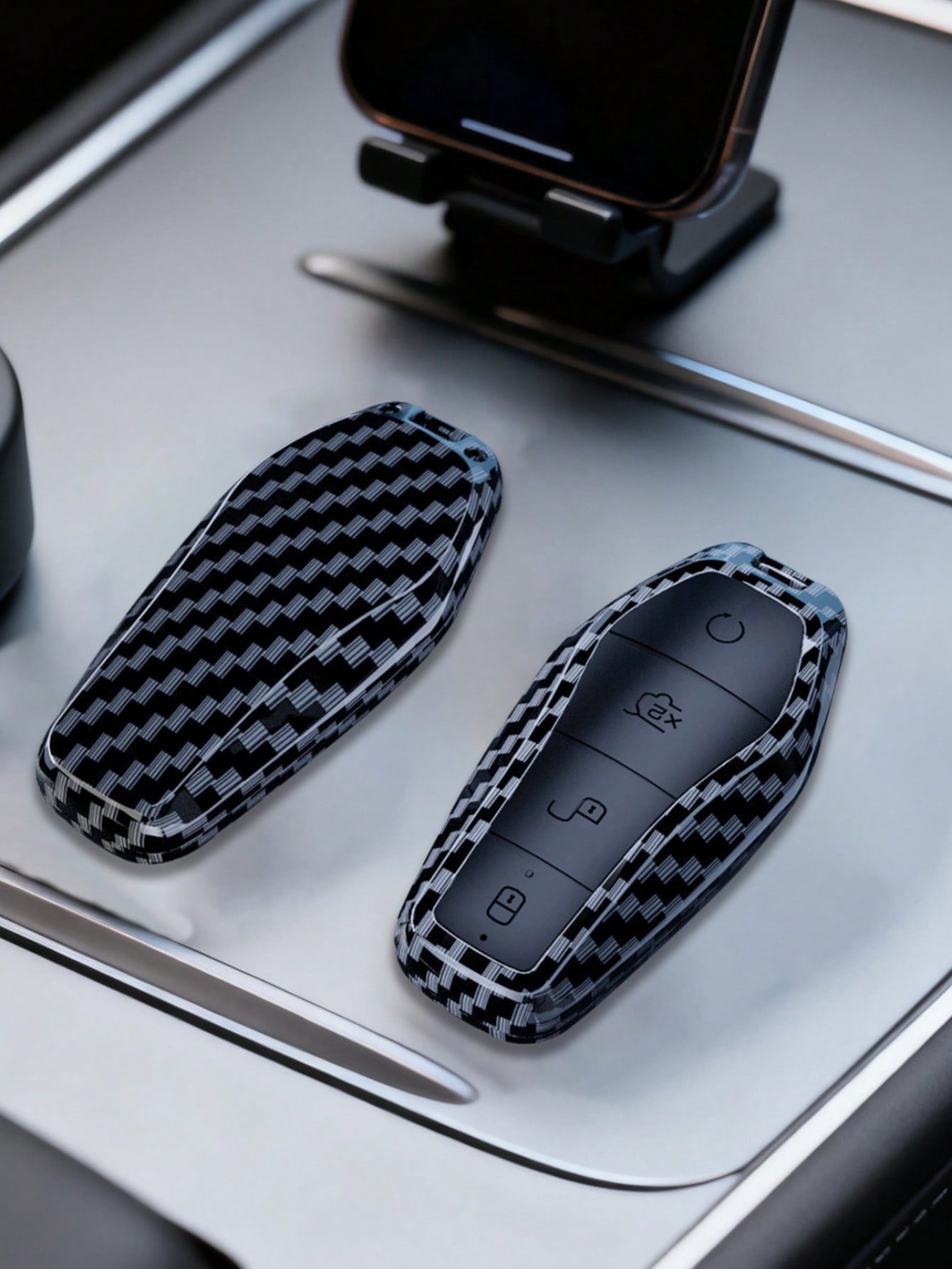 

Carbon Fiber Pattern TPU Key Cover (for BYD) - Precise Fit, Anti-Scratch & Shockproof, Stylish Key Protector чёрный
