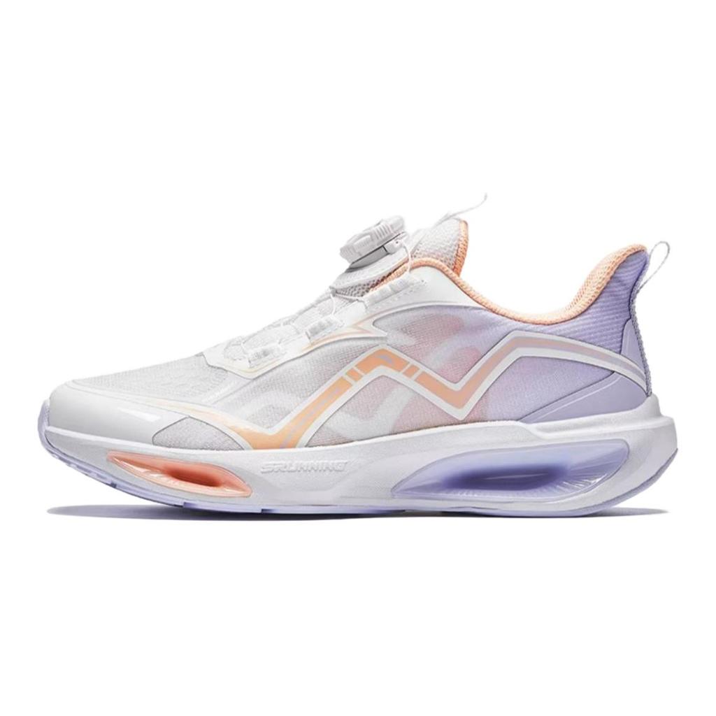 Anta Kids Lingyun Pro Comfortable Breathable Durable Low-Top Running Shoes Kids Sneakers White Purple Orange 322435511-2