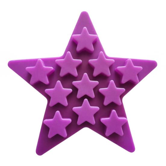 Star-Shaped Silicone Ice Cube Tray Food-Grade Flexible Mold for Ice Candy Chocolate Easy-Release Dishwasher Safe Creative Baking Tool
