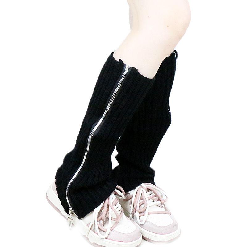 

Модные гетры на молнии в корейском стиле для женщин, универсальные свободные шерстяные носки JK, осень-зима, теплые, декоративные чехлы для ботинок, защита голени one size