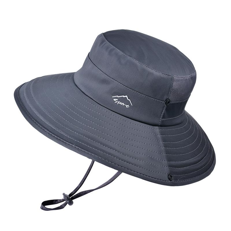Summer breathable sun hat men's outdoor fishing mountaineering sun protection hat ice silk eaves UV protection bucket hat