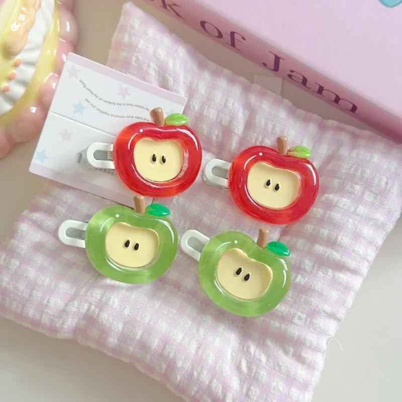 Delicious Big Apple Hair Clip Cute Sweet Girl Heart Cartoon Bangs Chuck Headdress Card Duckbill Clip Accessories