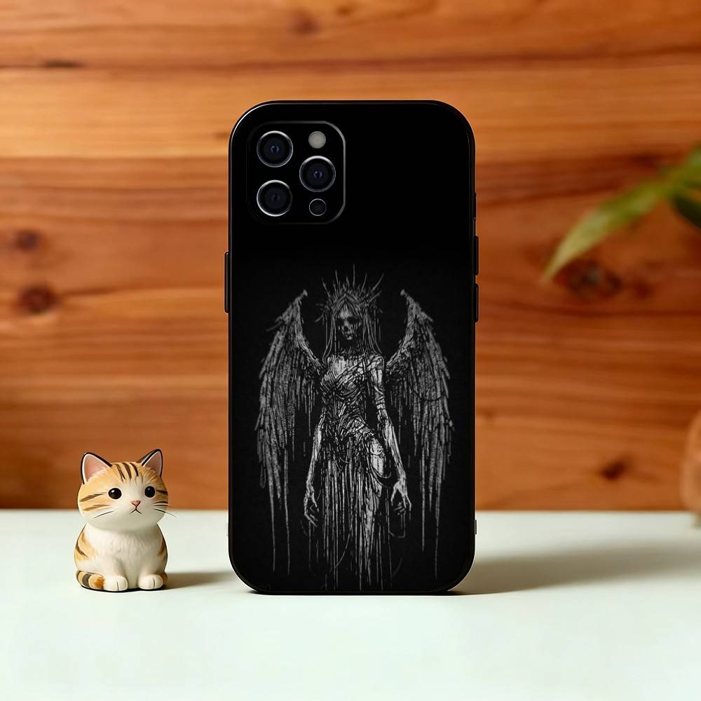 G-Gothic Cyber Sigil Phone Case For iPhone 17,16,15,14,13,12,11 Plus,Pro Max,XS,Soft Silicone Black Cover