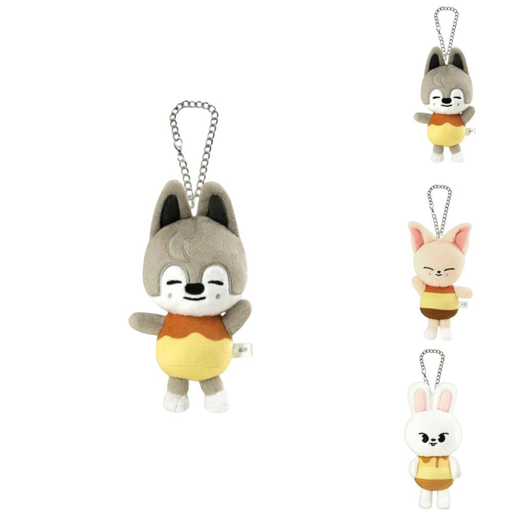 Jyp Felix Cartoon Plush Keychain Bag Pendant Soft Stuffed Plant Toy High-quality Gray Wolf Keychain