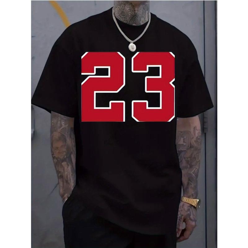 Men's fashionable round neck T-shirt, versatile short-sleeved, travel/summer/beach, fitness/running/training
