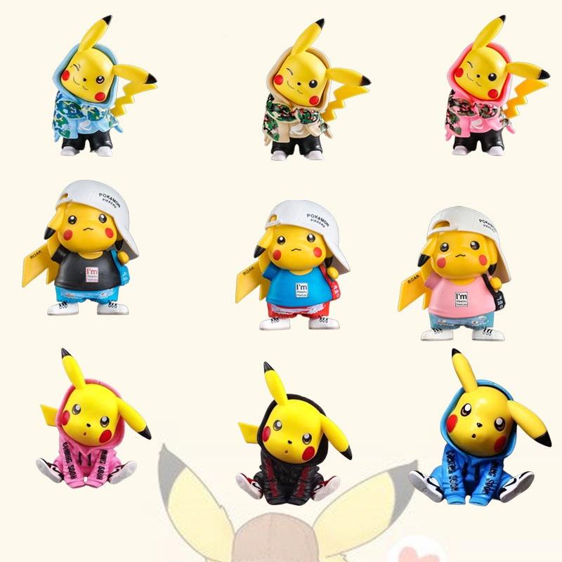 Pikachu Auto Dekoration Camouflage Outfit PVC Actionfigur Modell Kuchen Dekoration