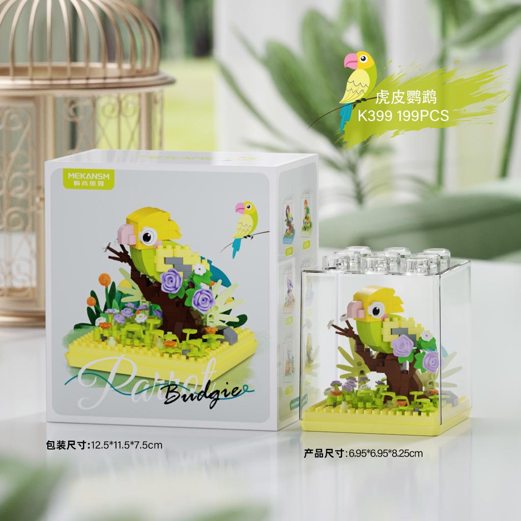 Kids Toys Mini Parrot Building Blocks Models Flowers Birds Animals Micro Blocks Stacking Toys Gifts Creative Ornament