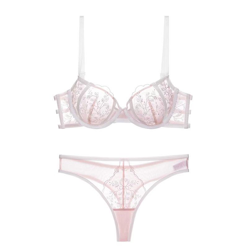 Slim Summer Lace Bra Set: Sexy, Comfortable, Embroidered, and Perfect for Both Large and Small Busts